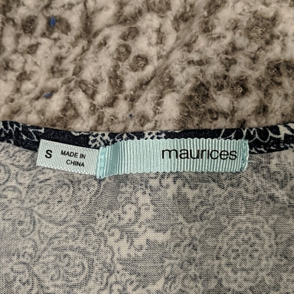 Maurices Navy Blue Patterned Tank Top Small - Picture 7 of 11